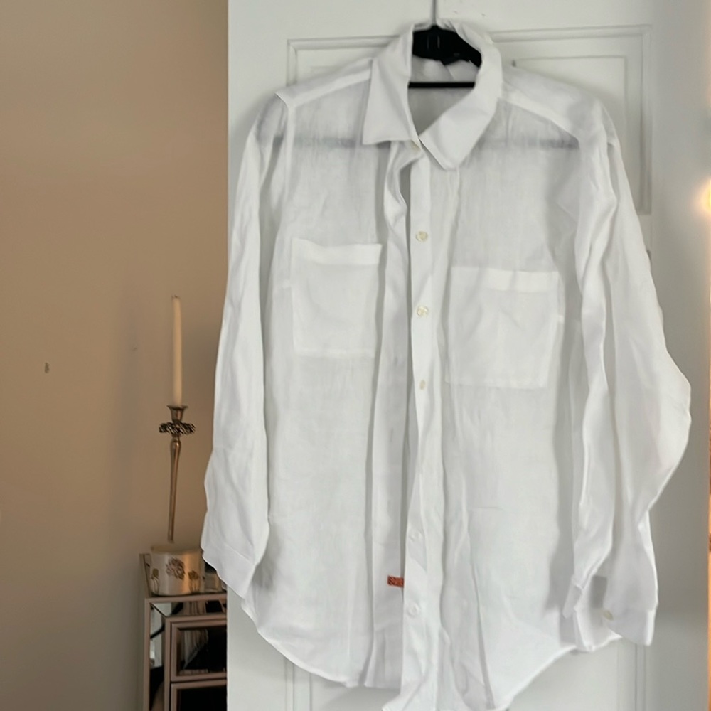 Beautiful white linen blouse from Lord & Taylor